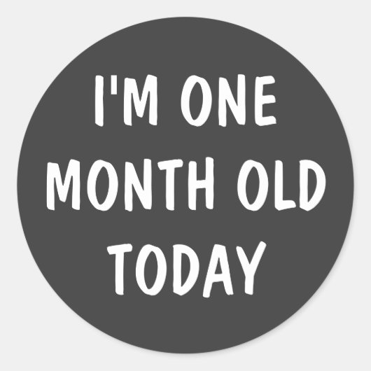 Ein Monat altes Baby Runder Aufkleber (Vorderseite)