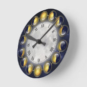 Ein Monat im Leben der Mondzeit Runde Wanduhr (Winkel)