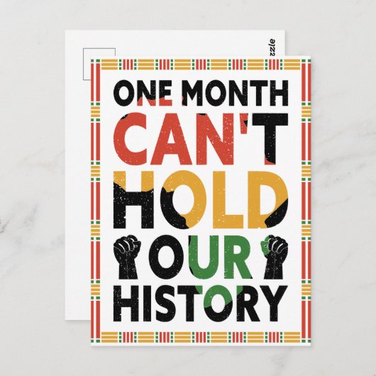 Ein Monat kann unser Geschichtsbuch nicht halten Postkarte (Vorne/Hinten)