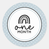 Ein Monat Regenbogen und Polka Punkte Baby Meilens Runder Aufkleber (Vorderseite)