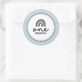 Ein Monat Regenbogen und Polka Punkte Baby Meilens Runder Aufkleber (Tasche)