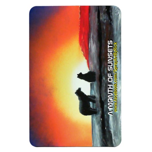 Ein Monat Sonnenuntergänge Magnet (Vertikal)