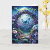 Ein mondbeleuchteter Schmetterling Karte (Gelbe Blume)