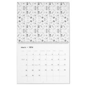 Ein monochromatisches Design, das eine Vielzahl vo Kalender (Mär 2026)