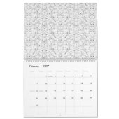 Ein monochromes Muster mit zahlreichen Intersekten Kalender (Feb 2027)