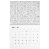 Ein monochromes Muster mit zahlreichen Intersekten Kalender (Mär 2027)