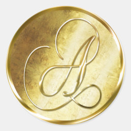 Ein Monogram Imitate Gold-Umschlag Aufkleber-Aufkl Runder Aufkleber