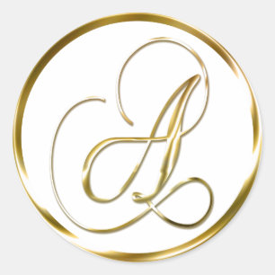 Ein Monogram Imitate Gold Umschlag oder Günstige S Runder Aufkleber
