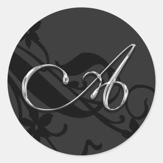 Ein Monogram Letter Wedding Umschlag Aufkleber Sti (Vorderseite)