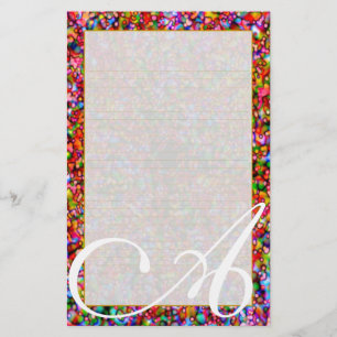 Ein Monogramm-"bunte Blasen-" feines gezeichnet Briefpapier
