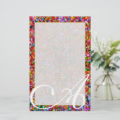 Ein Monogramm-"bunte Blasen-" feines gezeichnet Briefpapier (Stehend Vorderseite)