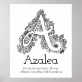 Ein Monogramm-Dreieck mit dem Namen Azalea Poster (Vorne)
