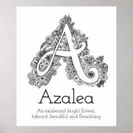 Ein Monogramm-Dreieck mit dem Namen Azalea Poster