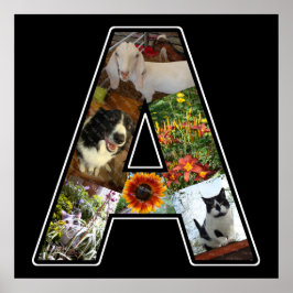 Ein Monogramm erstellen Sie Ihre eigene 6-Collage  Poster