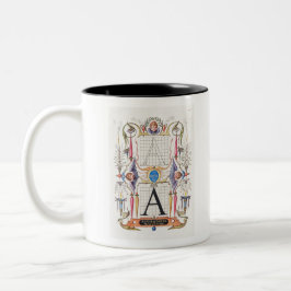 Ein Monogramm Geschenke, Alphabet A, Buchstaben A Zweifarbige Tasse