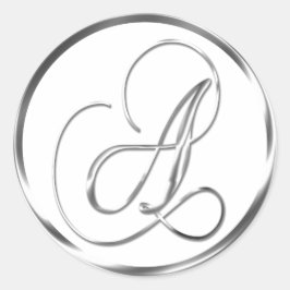 Ein Monogramm-Imitate Silberumschlag oder Gutes Si Runder Aufkleber