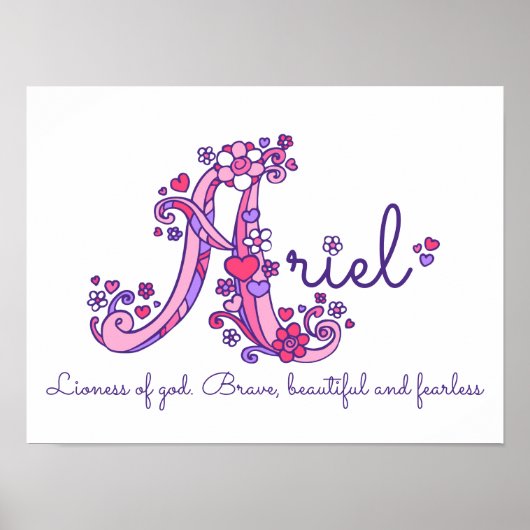 Ein Monogramm Kunst Ariel Mädchen Name Bedeutung P Poster (Vorne)