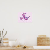 Ein Monogramm Kunst Ava Mädchen Name Bedeutung Pos Poster (Küche)