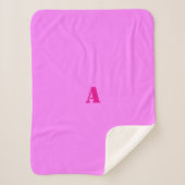 Ein Monogramm Light Magenta Fleece Blanket Sherpadecke (Vorderseite)