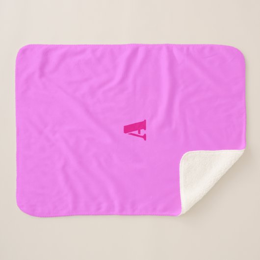 Ein Monogramm Light Magenta Fleece Blanket Sherpadecke (Vorderseite (Horizontal))