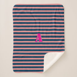 Ein Monogramm Lila rosa Streifen Sherpadecke