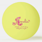 Ein monogramm Mädchen heißt Amelia und meint doodl Tischtennisball (Rückseite)