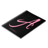 Ein Monogramm Personalisiert rosa Notizblock (Linke Seite)