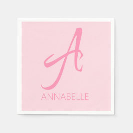 Ein Monogramm Personalisiert rosa Serviette
