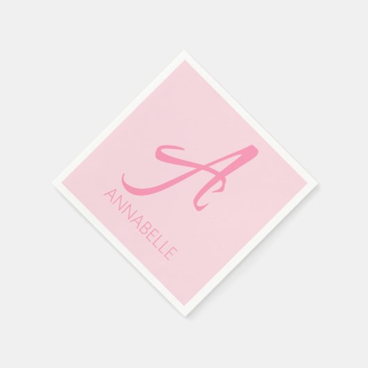 Ein Monogramm Personalisiert rosa Serviette (Ecke)
