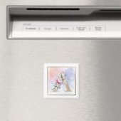 Ein monogramm Rosa Blumenmuster Magnet (In Situ (Geschirrspüler))