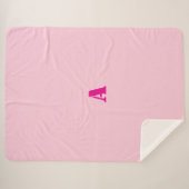 Ein Monogramm rosa Fleece-Blankon Sherpadecke (Vorderseite (Horizontal))