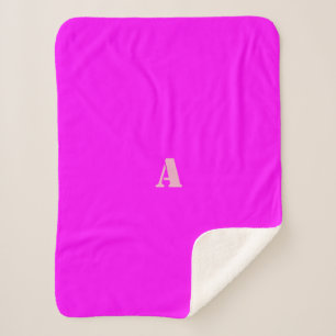 Ein Monogramm rosa Magenta Fleece Blanket Sherpadecke