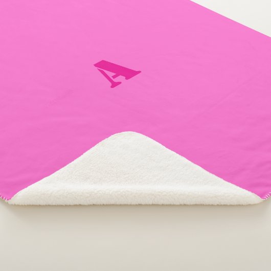 Ein Monogramm rosa Rose Fleece Blankon Sherpadecke (3/4)