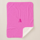 Ein Monogramm rosa Rose Fleece Blankon Sherpadecke (Vorderseite)