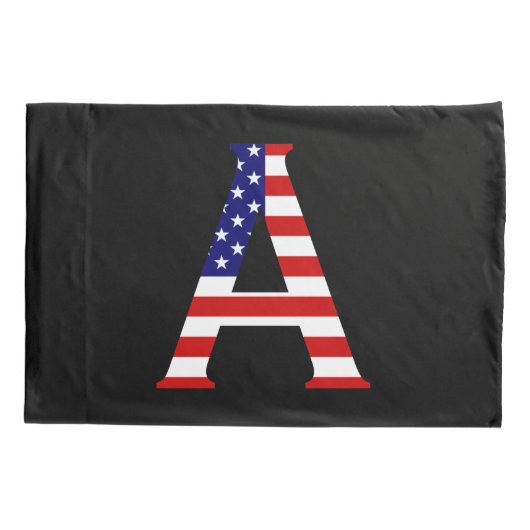 Ein Monogramm überlagert sich auf der Flagge der U Kissenbezug (Rückseite)