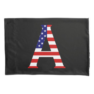 Ein Monogramm überlagert sich auf der Flagge der U Kissenbezug