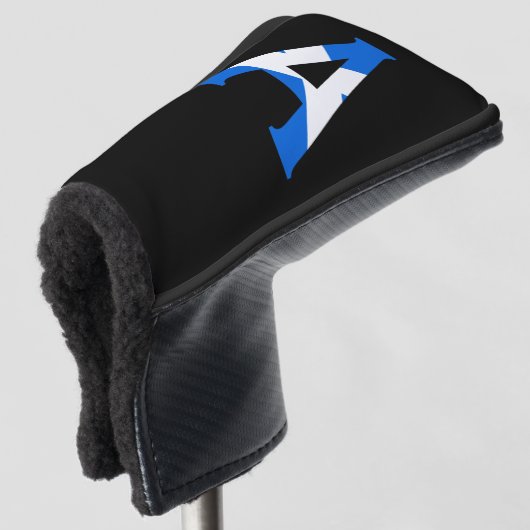 Ein Monogramm überlagert sich auf der schottischen Golf Headcover (3/4 Vorderseite)