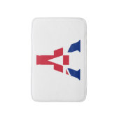 Ein Monogramm überlagerte sich auf der Flagge der  Badematte (Vorderseite Vertikal)