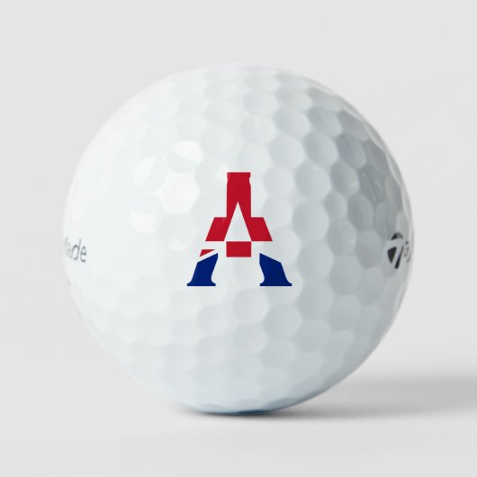Ein Monogramm überlagerte sich auf der Flagge der Golfball (Vorderseite)