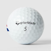 Ein Monogramm überlagerte sich auf der Flagge der Golfball (Logo)