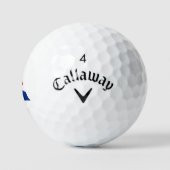 Ein Monogramm überlagerte sich auf der Flagge der Golfball (Logo)
