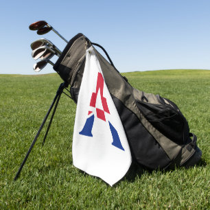 Ein Monogramm überlagerte sich auf der Flagge eine Golfhandtuch