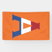 Ein Monogramm überlagerte sich auf der NLD-Flagge Banner (Horizontal)