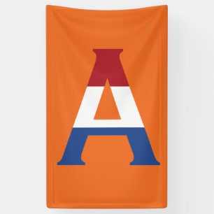 Ein Monogramm überlagerte sich auf der NLD-Flagge  Banner