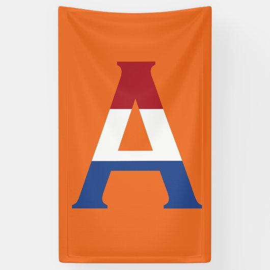 Ein Monogramm überlagerte sich auf der NLD-Flagge Banner (Vertikal)