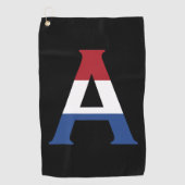Ein Monogramm überlagerte sich auf der NLD-Flagge Golfhandtuch (Vorderseite)