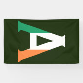 Ein Monogramm überlagerte sich auf irischer Flagge Banner (Horizontal)