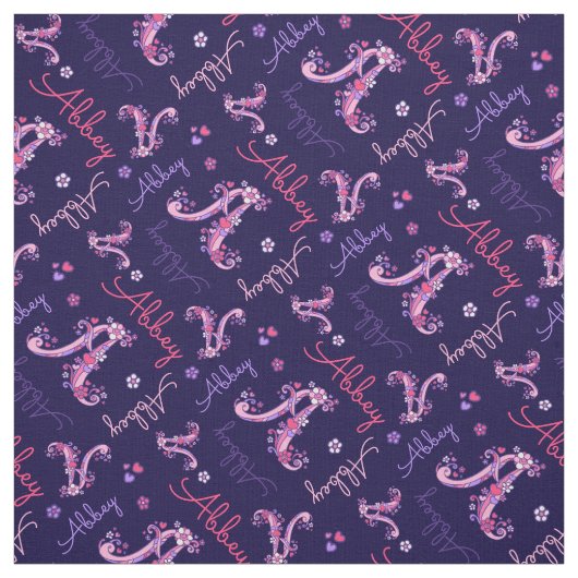 Ein Monogramm und personalisierter Name Stoff (Muster)