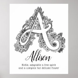 Ein monogramm-Winkelkunst Allison-Name Poster