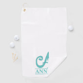 Ein monogrammiertes Golftuch Golfhandtuch (Insitu)